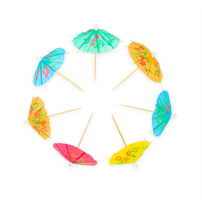 Bâtons de cocktail Parasol coloré 8cm 12pcs