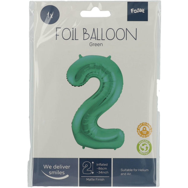 Ballon de baudruche Figure 2 Vert mat XL 86cm vide