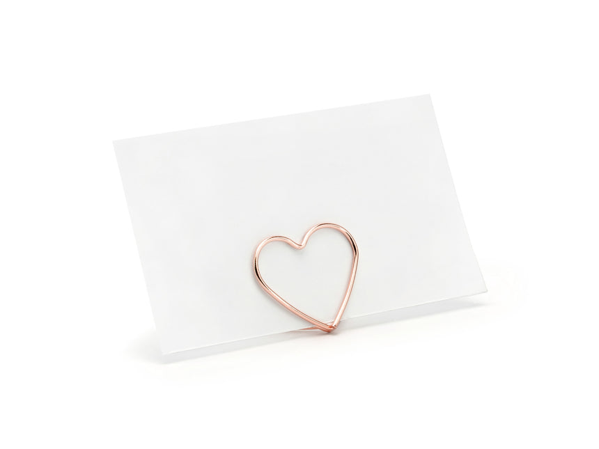 Porte-cartes nominatives Coeurs Rose Or 2.5cm 10pcs