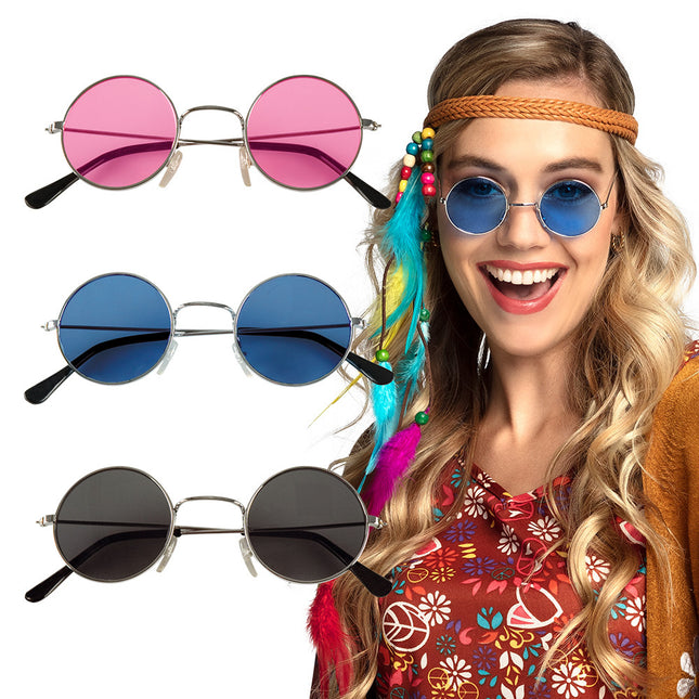 Lunettes colorées Hippie 3pcs