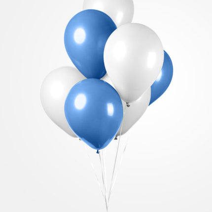 Ballons blancs bleus 30cm 10pcs