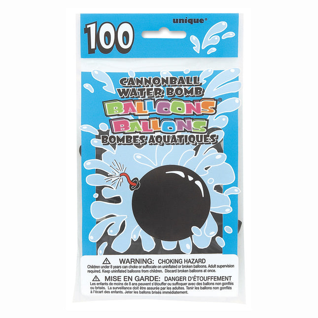 Ballons d'eau Noir 13cm 100pcs