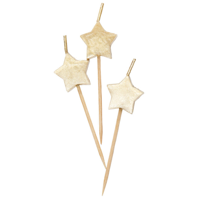 Bougies Star Gold 6pcs