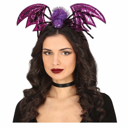 Bandeau d'Halloween violet Chauve-souris