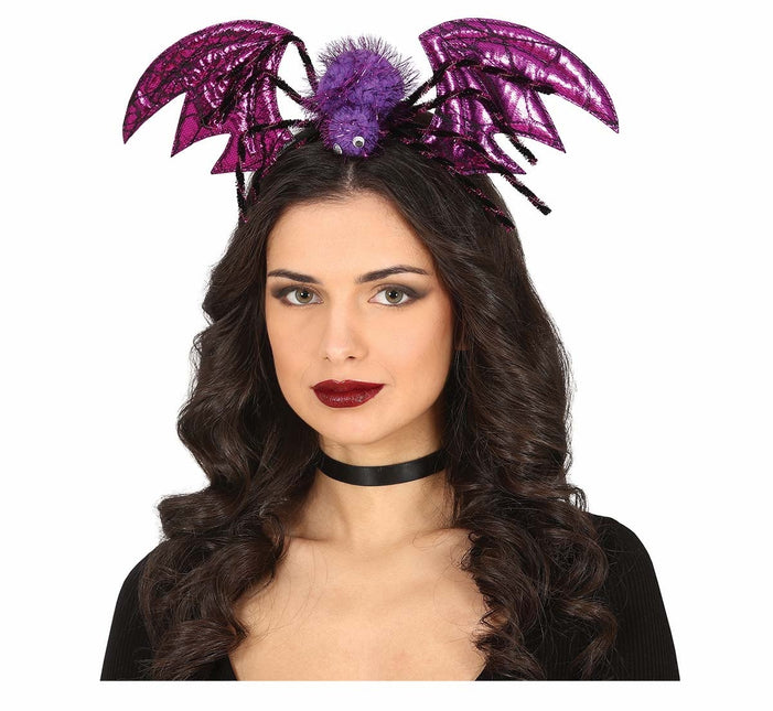 Bandeau d'Halloween violet Chauve-souris