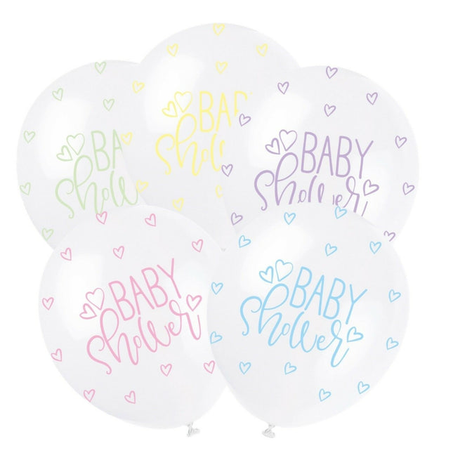 Ballons de naissance Baby Shower Pastel 30cm 5pcs