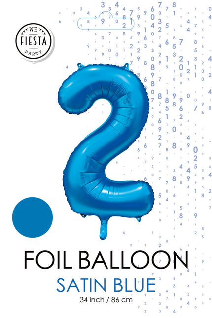 Ballon à figures bleu 2 ans brillant 86cm