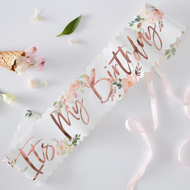 Sash It's My Birthday Flowers 75cm