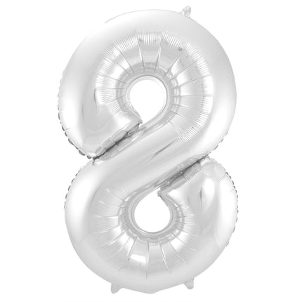 Ballon de baudruche Figure 8 Argent Métallique XL 86cm vide