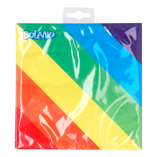 Serviettes arc-en-ciel 33cm 20pcs