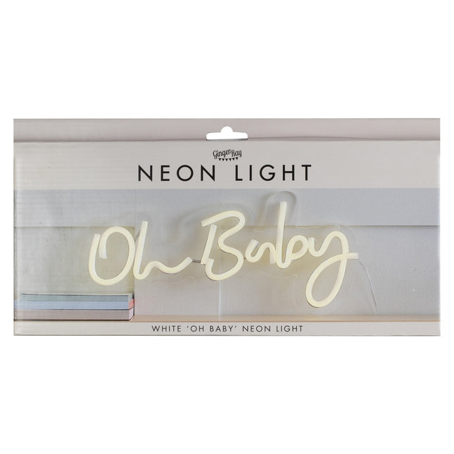 Lampe néon blanche Oh Baby 34cm