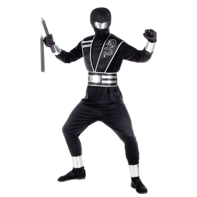 Combinaison Ninja Noir Argent Garçon