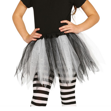 Tutu pailleté Noir Blanc Enfant 31cm