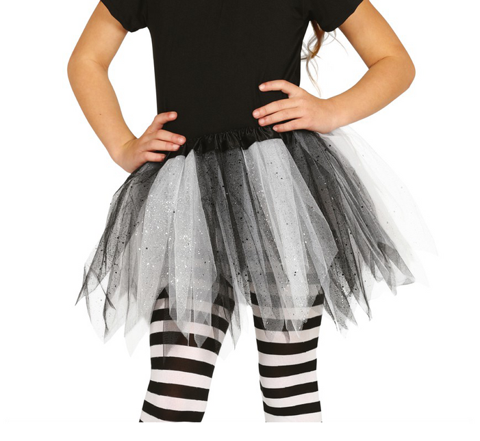 Tutu pailleté Noir Blanc Enfant 31cm