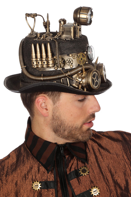 Chapeau Steampunk avec lampe à mine