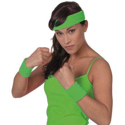 Ensemble de bandeaux de transpiration vert fluo