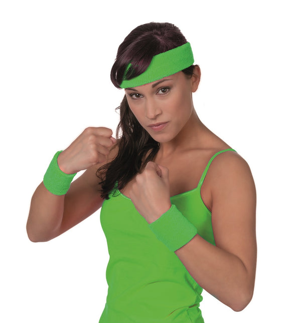 Bandeau de transpiration vert fluo