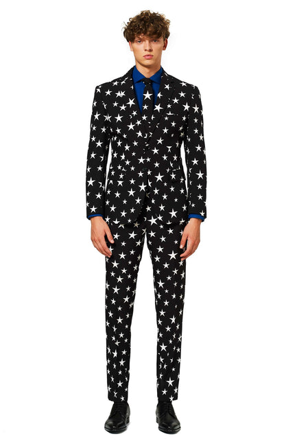 Costume noir blanc étoiles Hommes OppoSuits