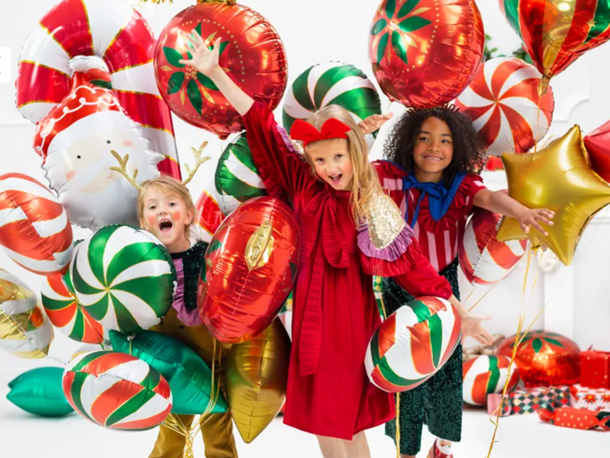 Ballon à l'hélium boule de Noël vide 45cm