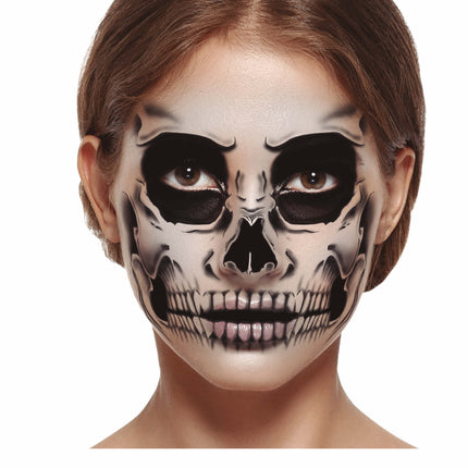 Autocollants pour le visage d'Halloween Squelette 30x14 cm