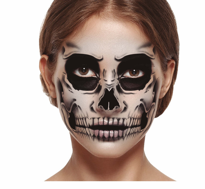 Autocollants pour le visage d'Halloween Squelette 30x14 cm