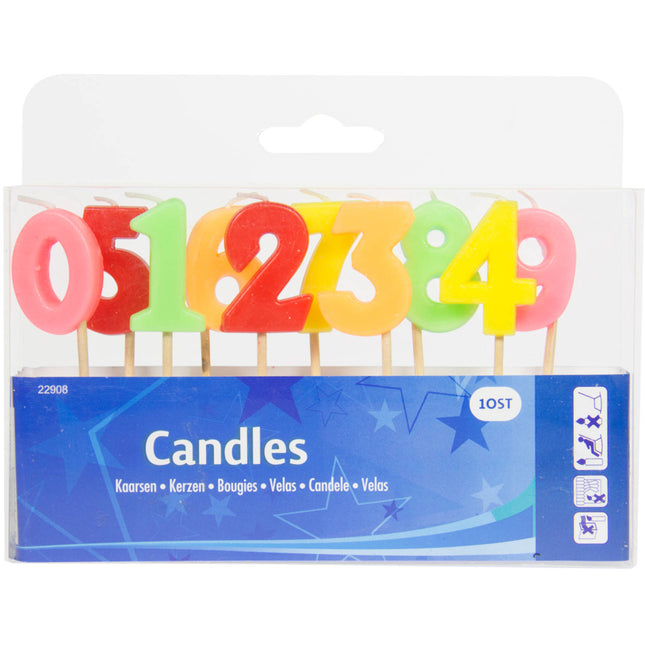 Set de bougies 0-9 ans 9cm 10pcs