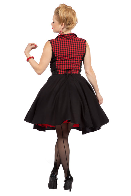 Rock N Roll 50S Robe Noir Rouge Dames