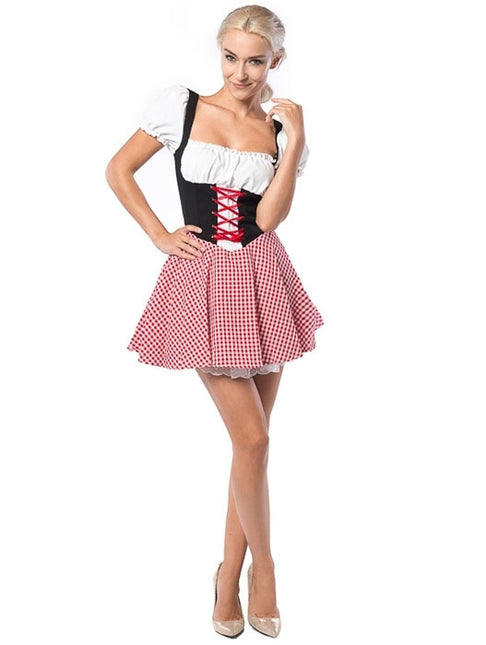 Robe Dirndl Oktoberfest Rouge Noir