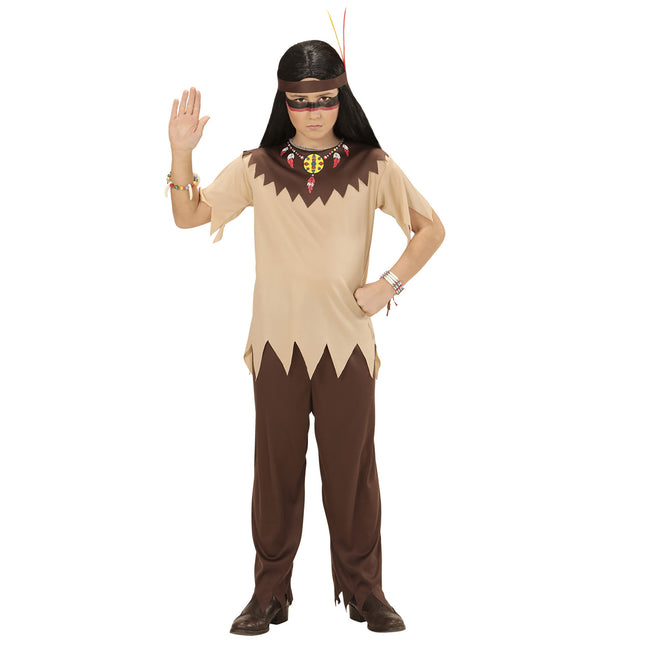 Costume indien Marron Beige Garçon 4 pièces