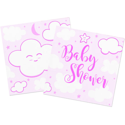 Serviettes de table Baby Shower Girl 25cm 20pcs