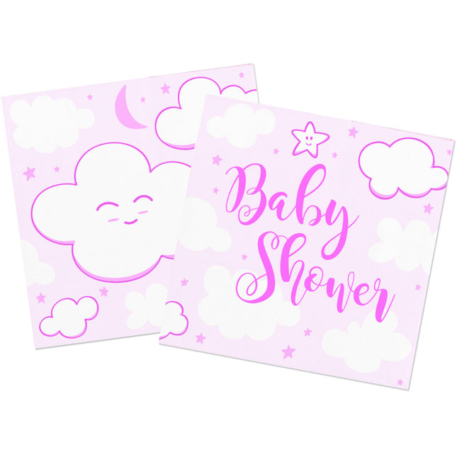 Serviettes de table Baby Shower Girl 25cm 20pcs