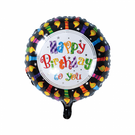 Ballon à l'hélium Joyeux anniversaire Bougies 45cm vide