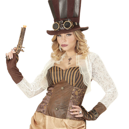 Chapeau Steampunk Haut avec lunettes