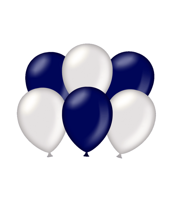 Ballons Silver/Dark Blue Metallic 30cm 6pcs