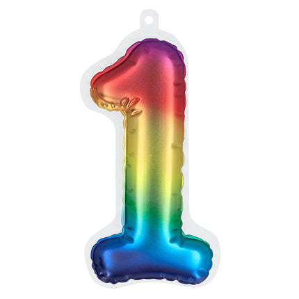 Rainbow 1 Year Stickers Foil Balloon 20cm