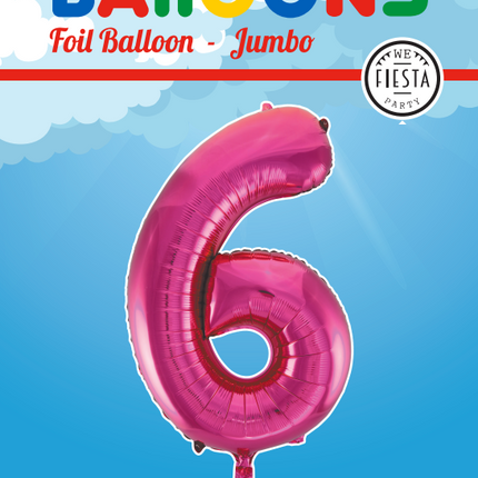 Ballon de baudruche Figure 6 Fuchsia XL 86cm vide