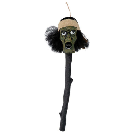 Sceptre d'Halloween Tête de vaudou 52cm