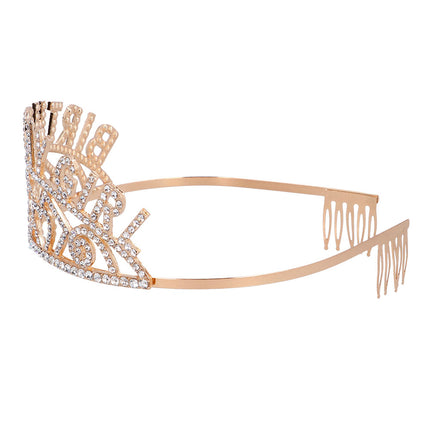 Bandeau de cheveux or rose Birthday Girl Metal