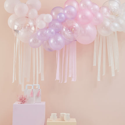 Arche de ballon rose Pastel Transparent DIY Set