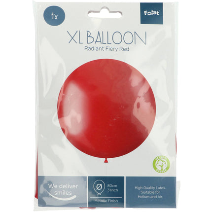 Ballon rouge métallisé rouge ardent 80cm