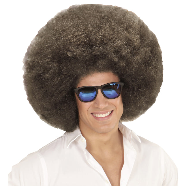 Perruque marron foncé Afro Extra Big