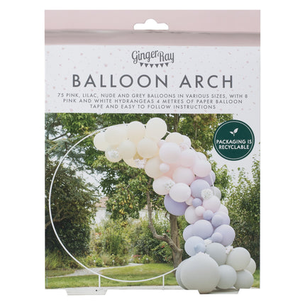 Lilac Grey Pink Balloon Arch Mat XL DIY Set