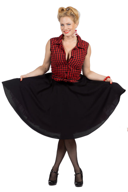 Rock N Roll 50S Robe Noir Rouge Dames