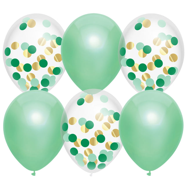 Ballons Confetti Menthe 30cm 6pcs