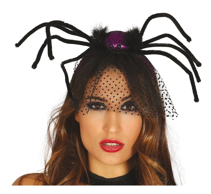 Bandeau d'Halloween araignée violet