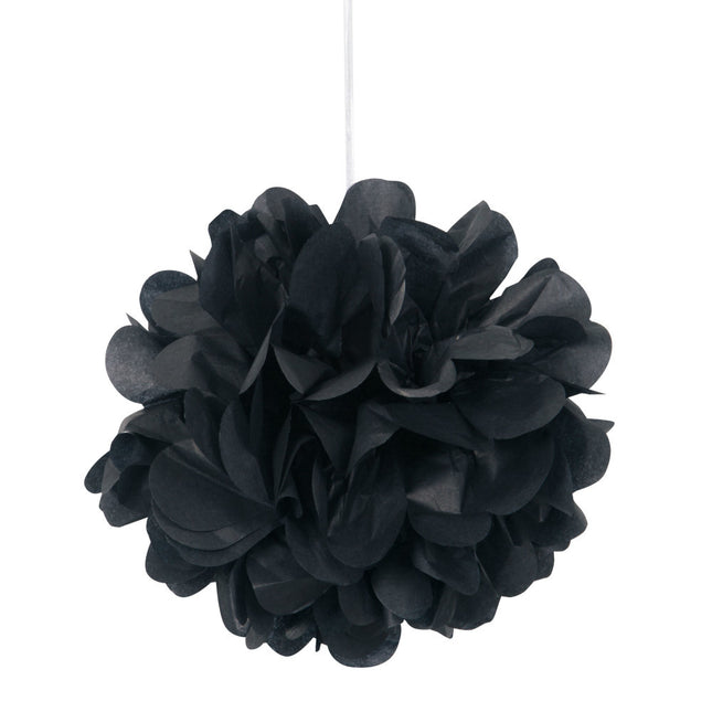 Pompon noir 20cm 3pcs