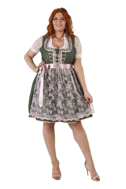 Blanc Vert Robe Dirndl Oktoberfest Ladies 2 Pieces