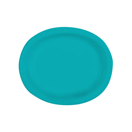 Assiettes Turquoise Ovales 31cm 8pcs