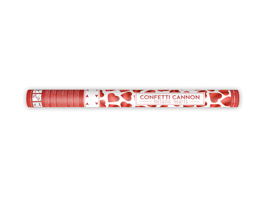 Confetti Cannon Hearts Red 60cm