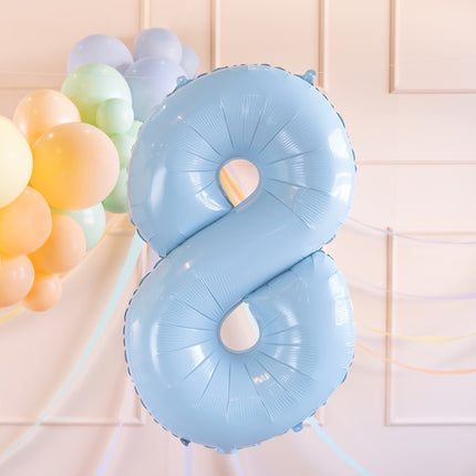 8 Year Figure Balloon Light Blue Empty 72cm